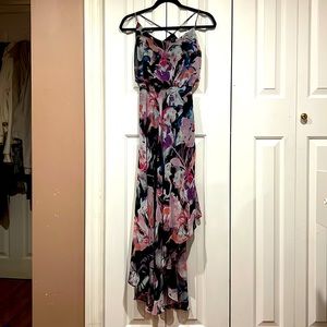 Marciano Asymmetrical Abstract Flower Print Dress